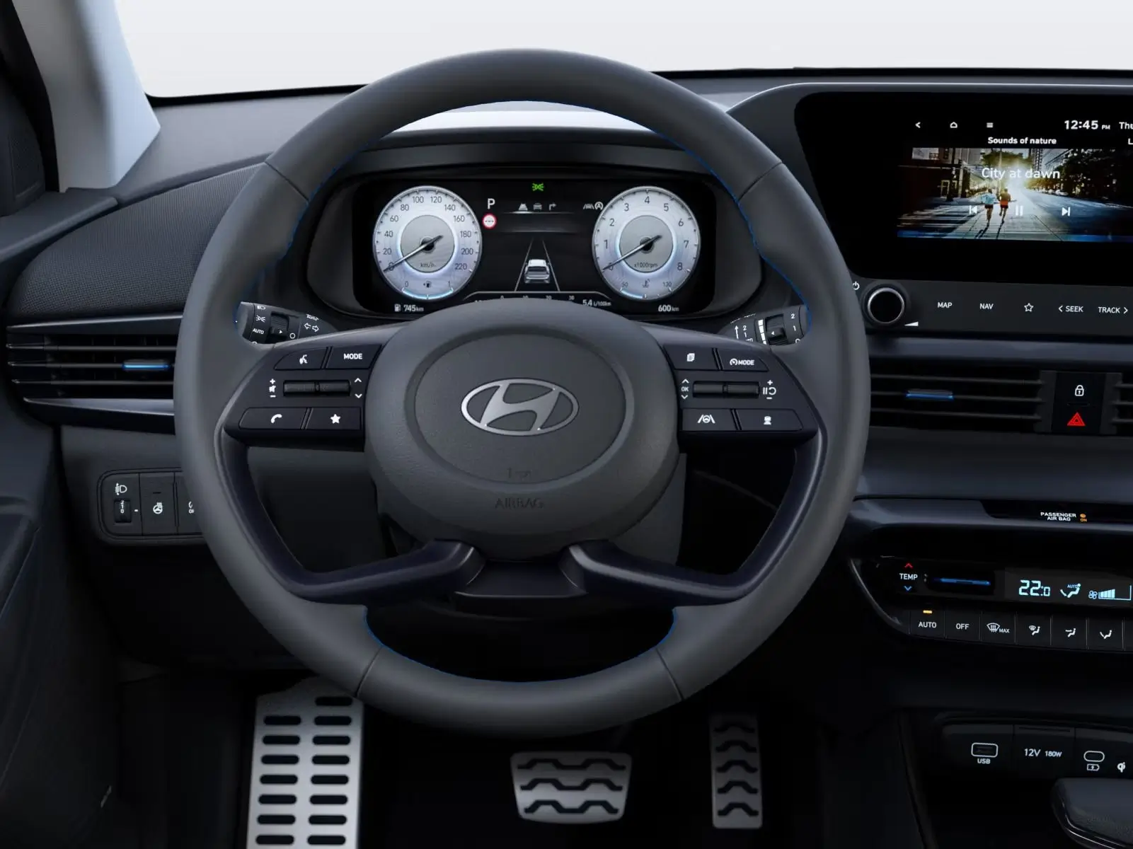 Hyundai bayon 2024 interior shot14 steering wheel